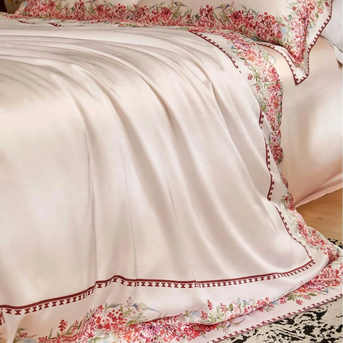 Dames Beddengoedset Bloemenrand Modern Design 4