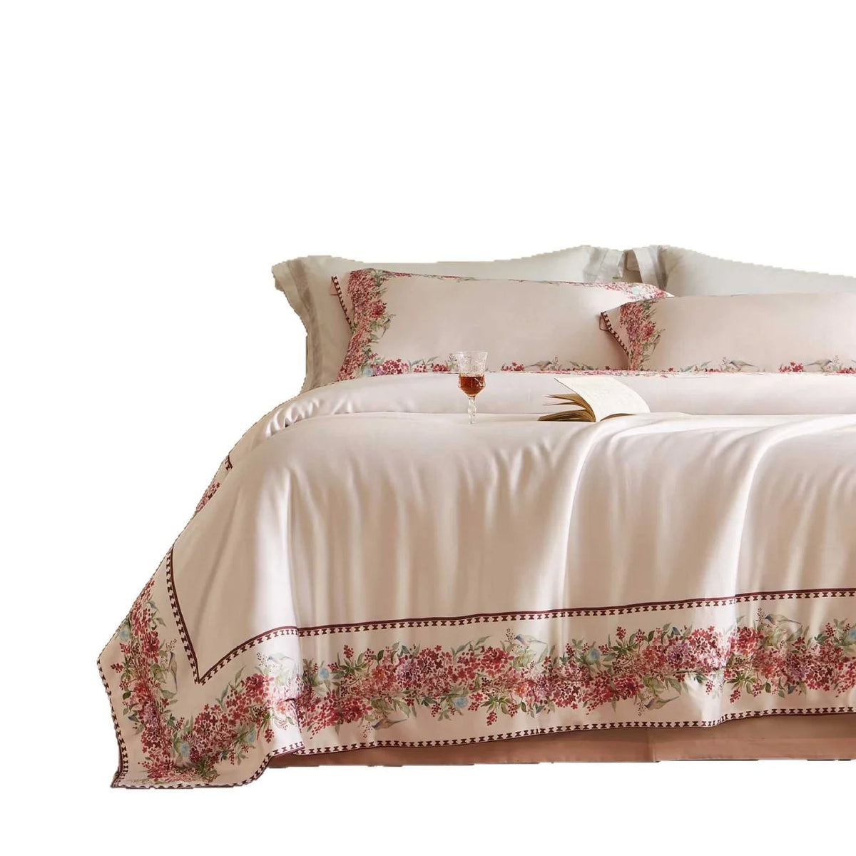 Dames Beddengoedset Bloemenrand Modern Design 5