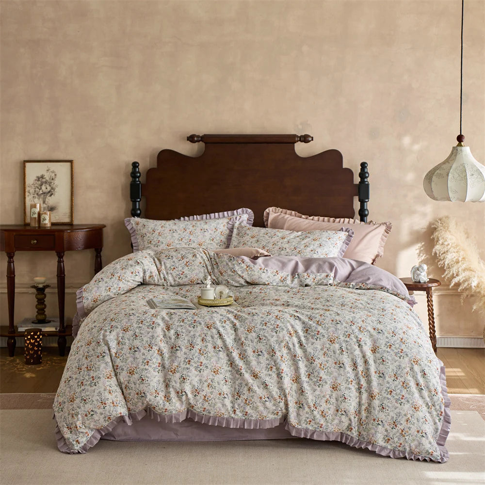 Dames Beddengoedset Vintage Bloemenprint 7