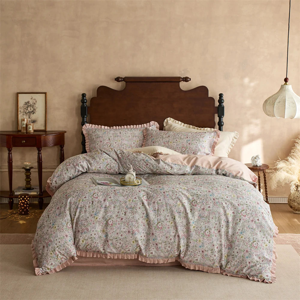 Dames Beddengoedset Vintage Bloemenprint 8