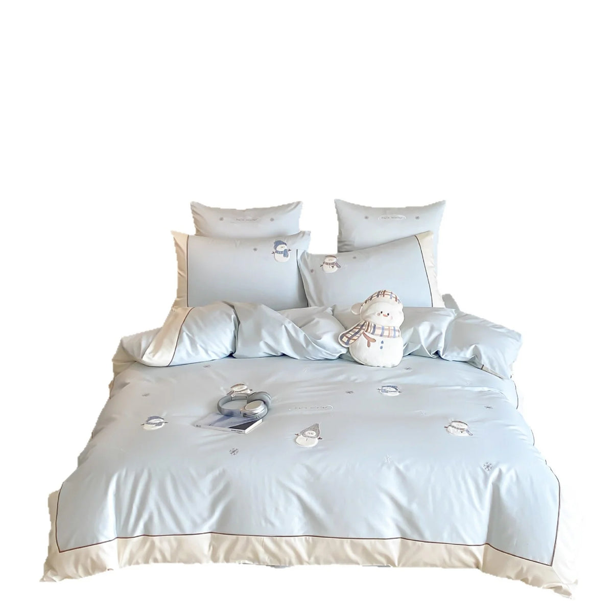 Dames Beddengoedset Winterse Sneeuwpopdetails 2