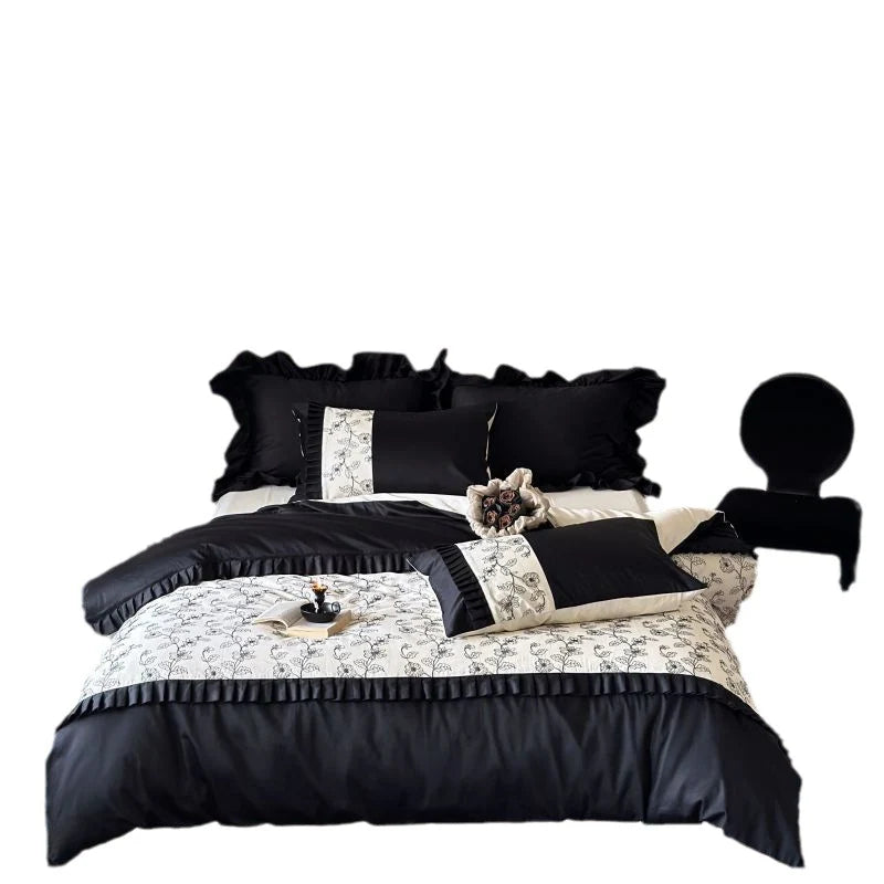Dames Beddenset Met Bloemenrand Gewatteerde Plaid 5