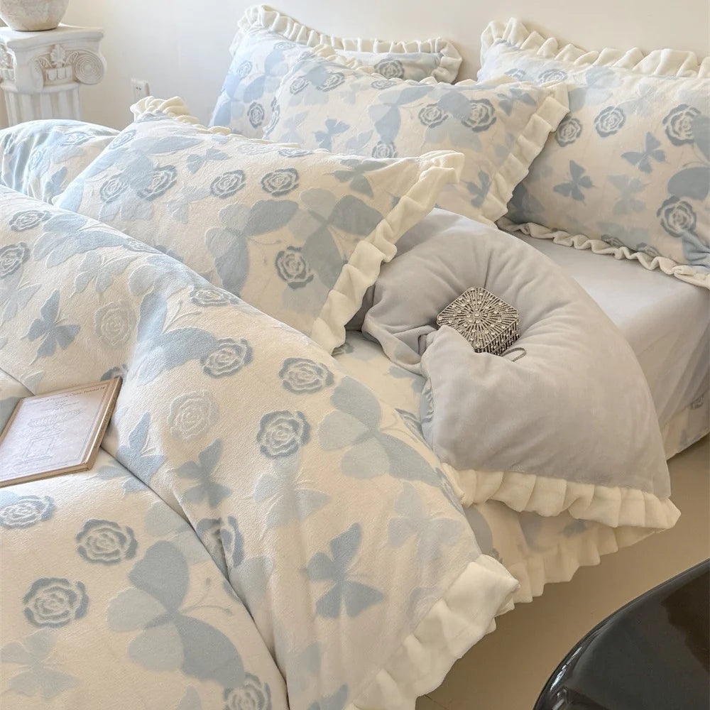 Dames Beddenset Met Ruches En Zachte Mousseline 3