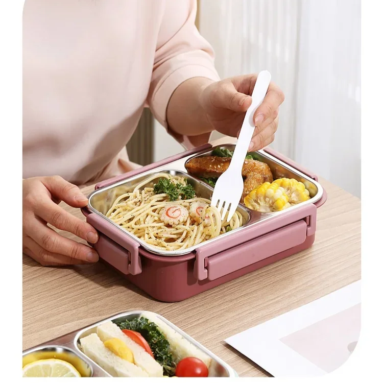 Dames Bento Lunchbox Geïsoleerd Met Compartimenten 3