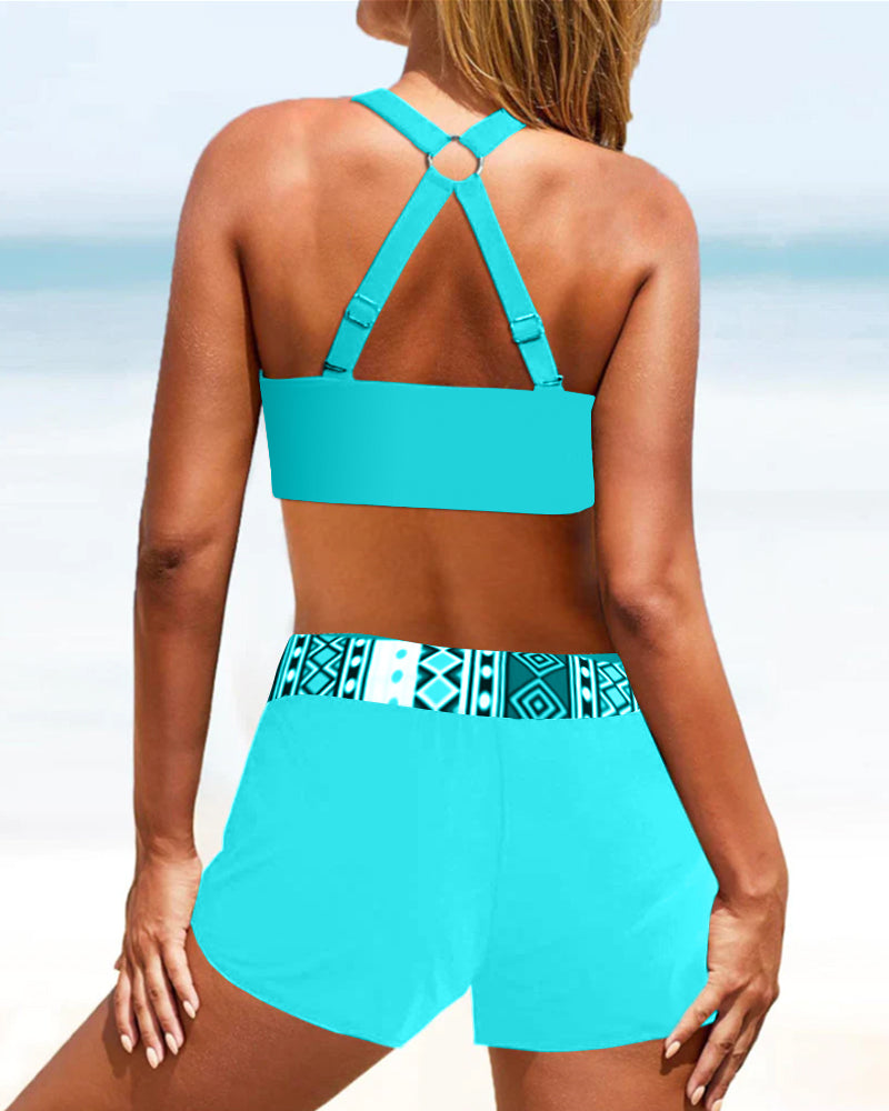 Dames Bikini Geometrisch Patroon Hoge Taille 5