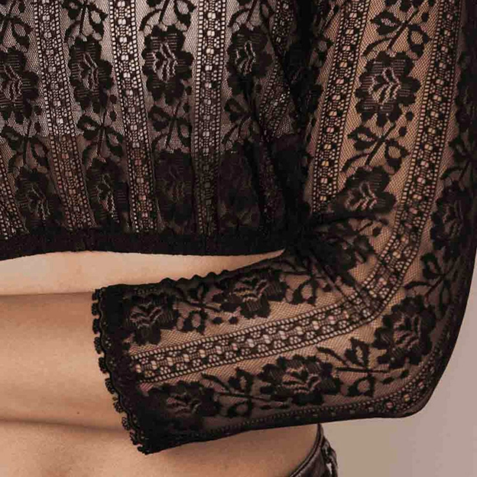 Dames Blouse Korte Mouwen met Kant voor Traditionele Dirndl 4