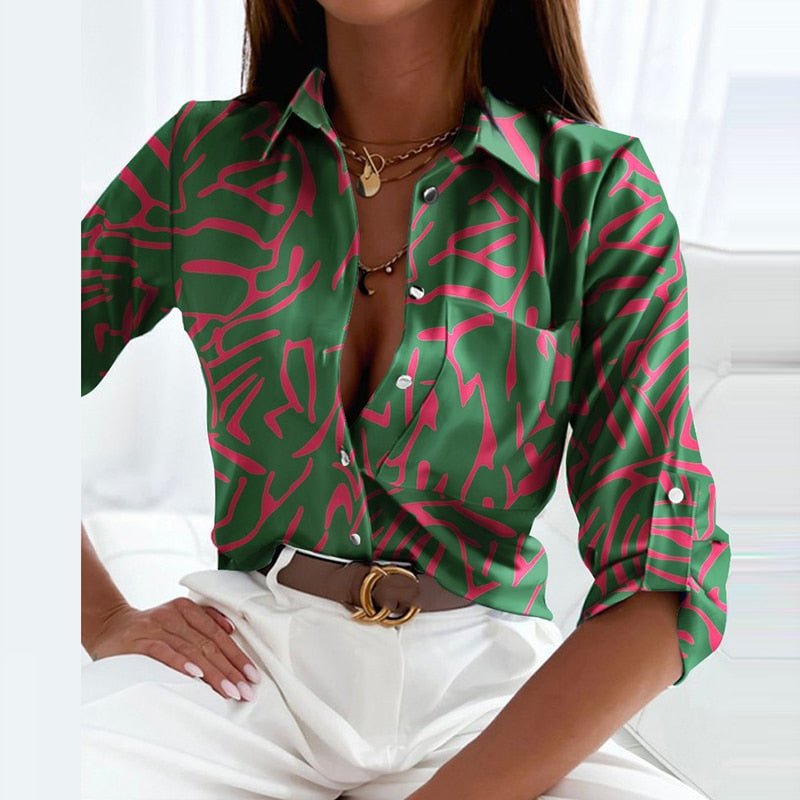 Dames Blouse Omslagkraag Casual Stijl Ademend Materiaal 9