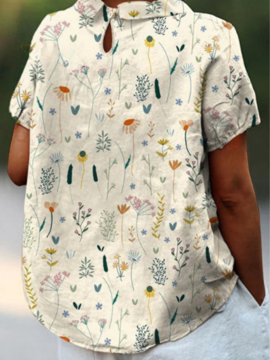 Dames Blouse met Wildbloemenprint en Pasteltinten 3