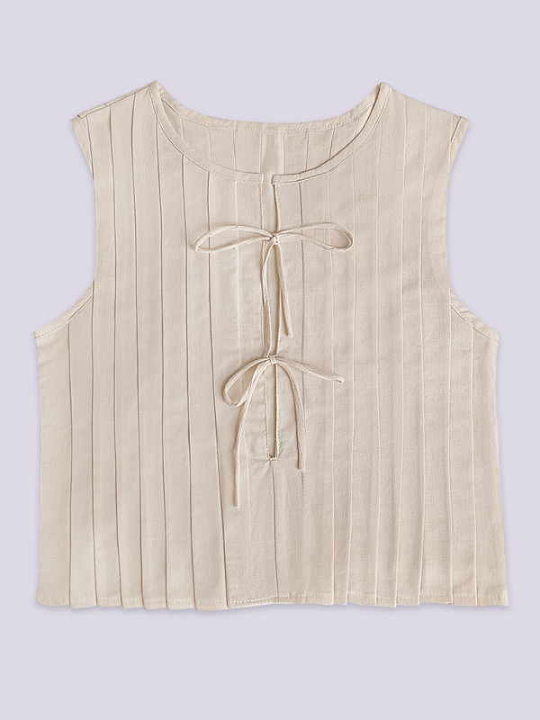 Dames Blouse van Katoen en Linnen met Bandjes 1