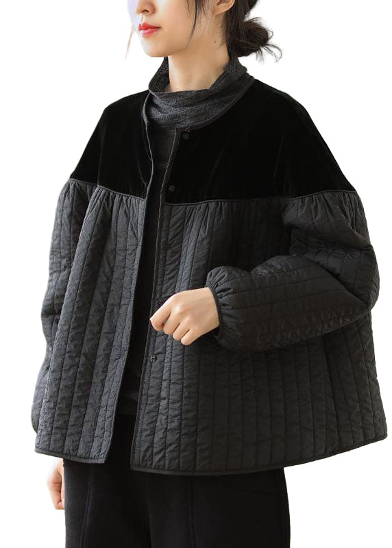 Dames Boho Winterjas met Lange Mouwen en O-hals 0