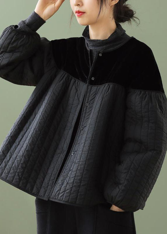Dames Boho Winterjas met Lange Mouwen en O-hals 1