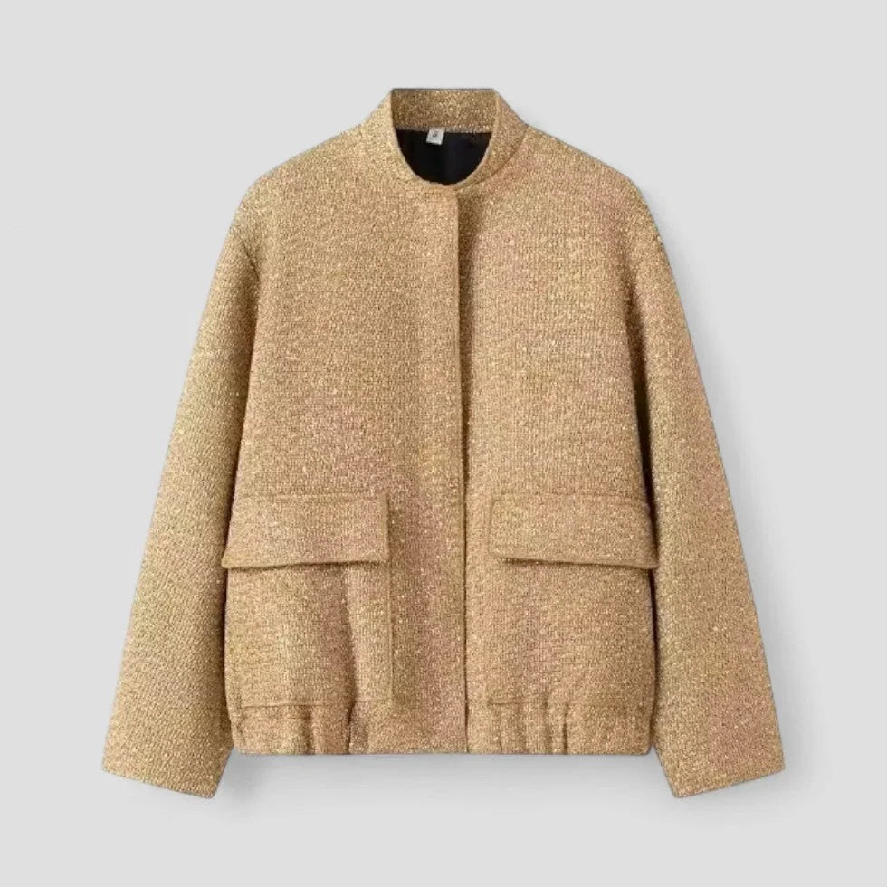 Dames Bomberjack Met Pailletten Cropped Design 1