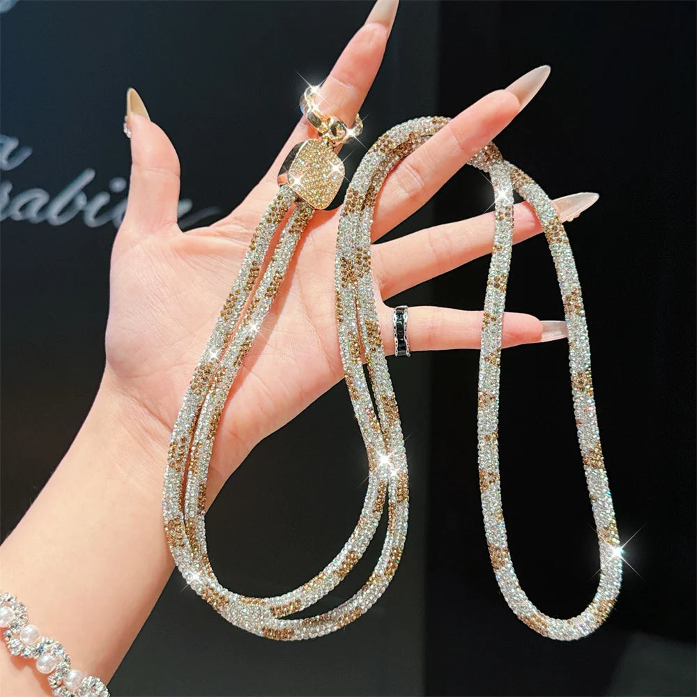 Dames Brillenketting Met Kristal Accent Verstelbaar 7