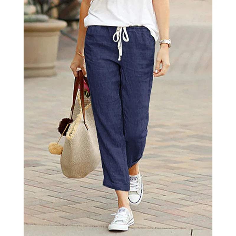 Dames Broek Relaxed Fit Katoen/Linnen 1