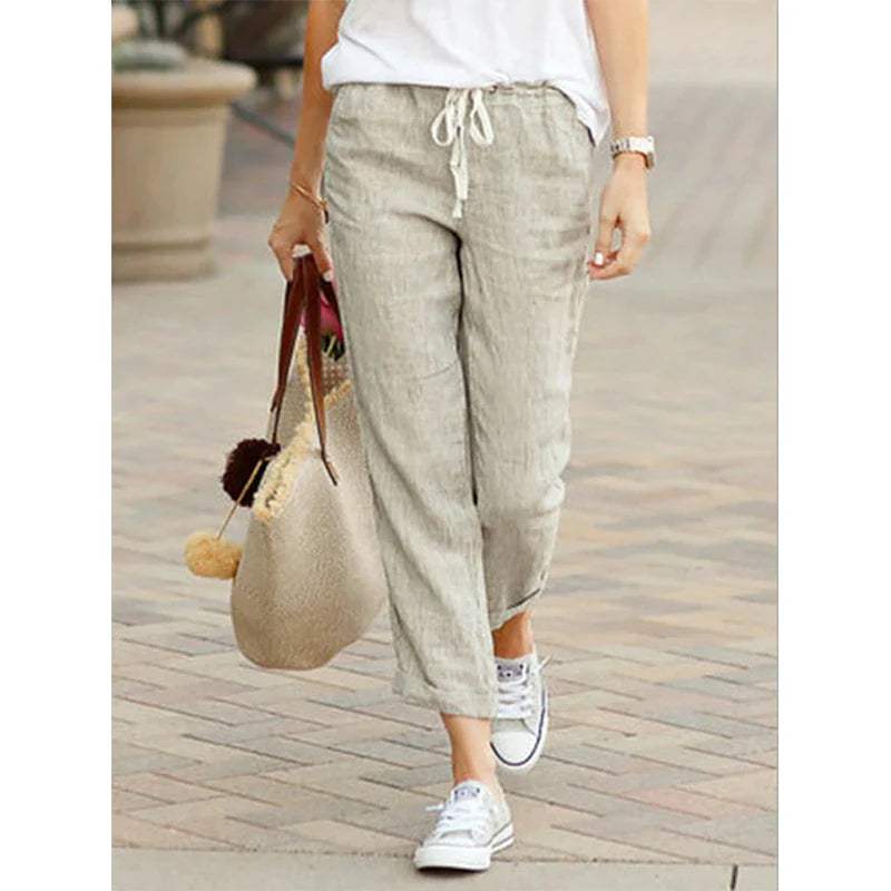 Dames Broek Relaxed Fit Katoen/Linnen 5