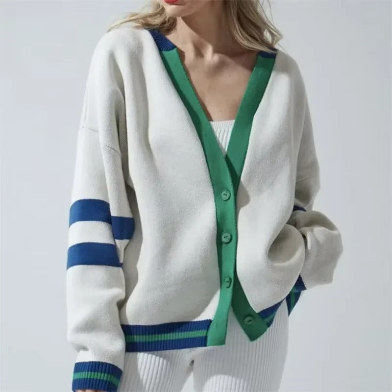 Dames Cardigan V-Hals Gebreid Acryl Losse Pasvorm 3