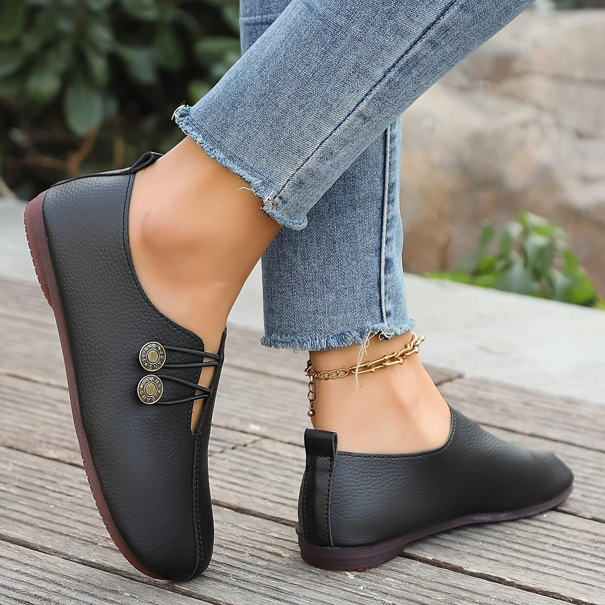 Dames Casual Loafers Met Bandje 5
