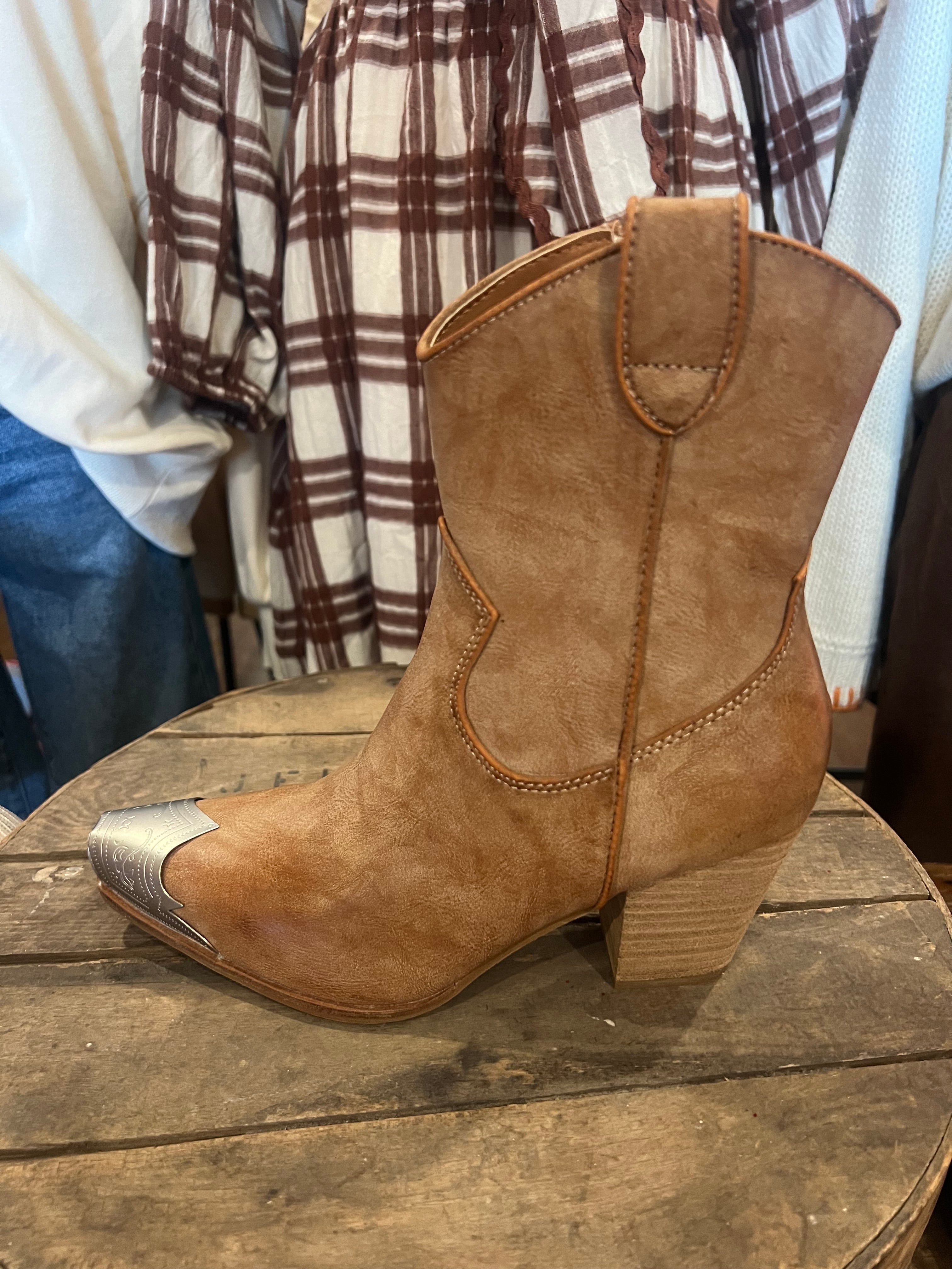 Dames Casual Western Boots Nubuck 1