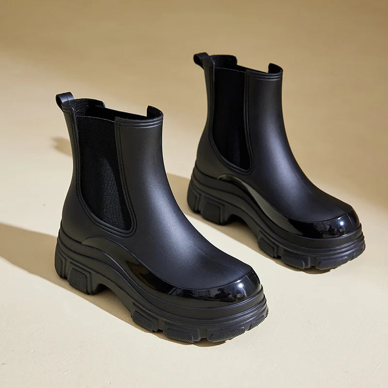 Dames Chelsea Boots Waterdicht met Slipbestendige Chunky Zool 5