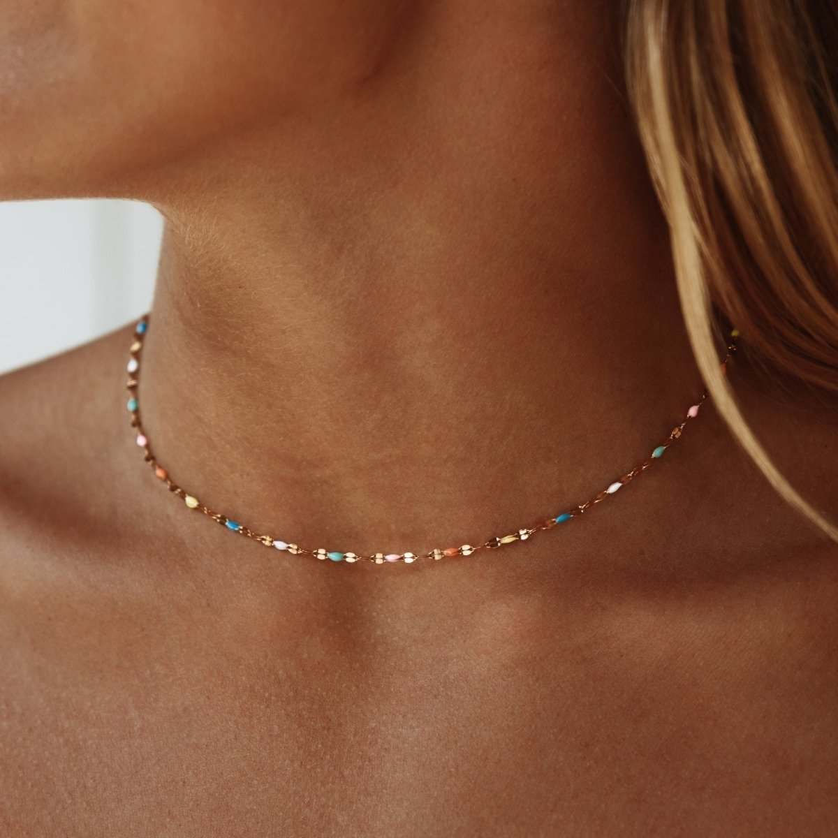 Dames Choker Ketting Met Regenboogstijl Trendy Accessoire 0
