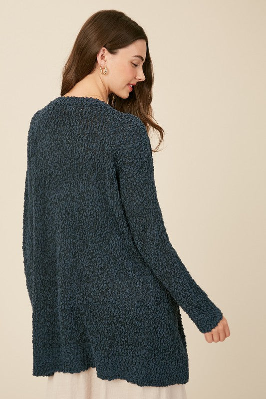 Dames Chunky Open Cardigan Met Popcorn Textuur 2