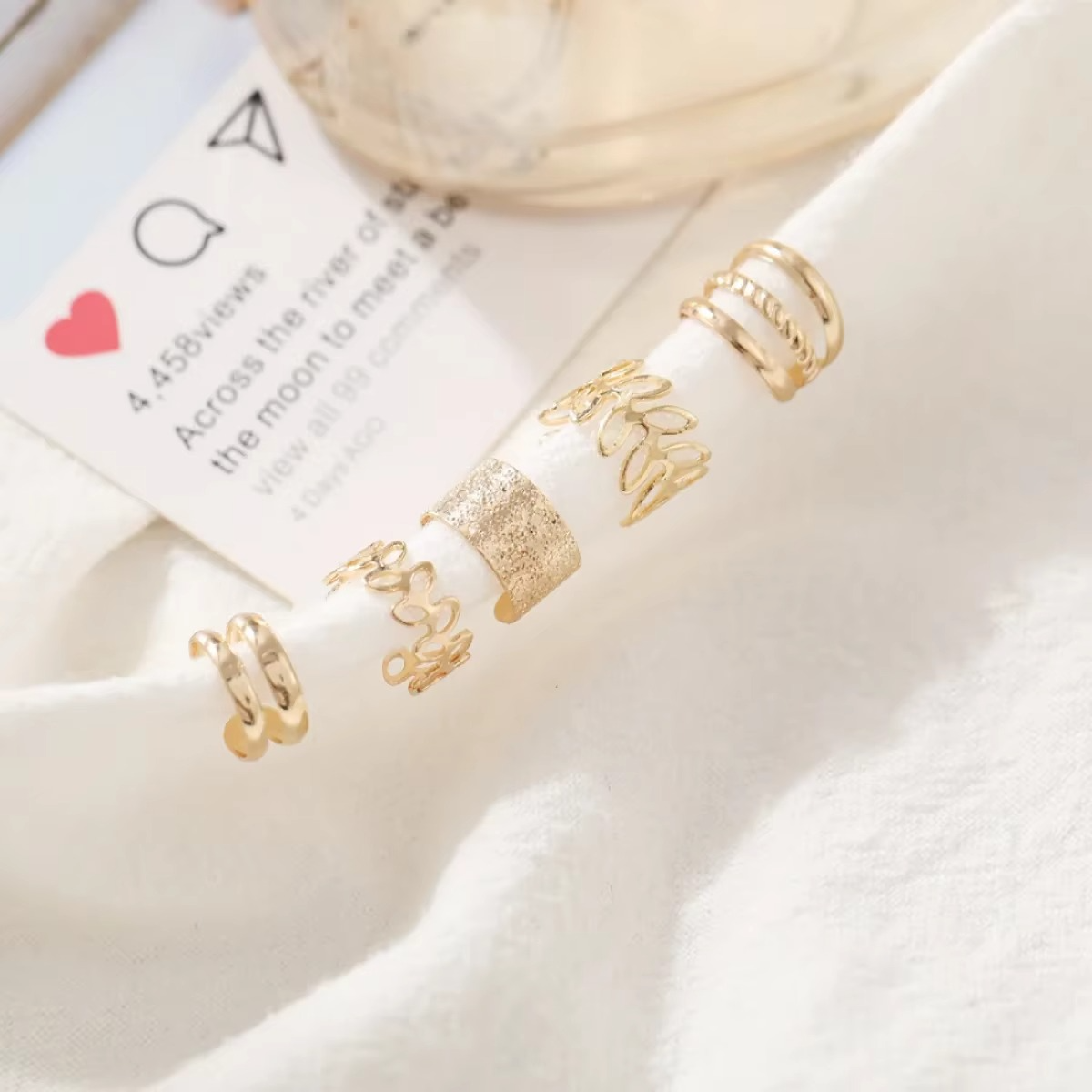 Dames Clip-on Oorbellen Bladmotief 1