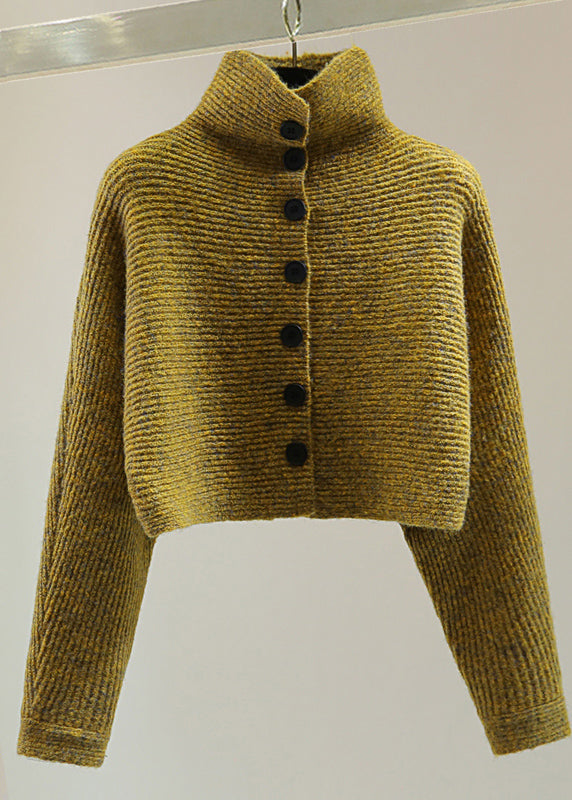 Dames Coltrui Met Knoop en Vleermuismouwen, Trendy Gebreid Design 2
