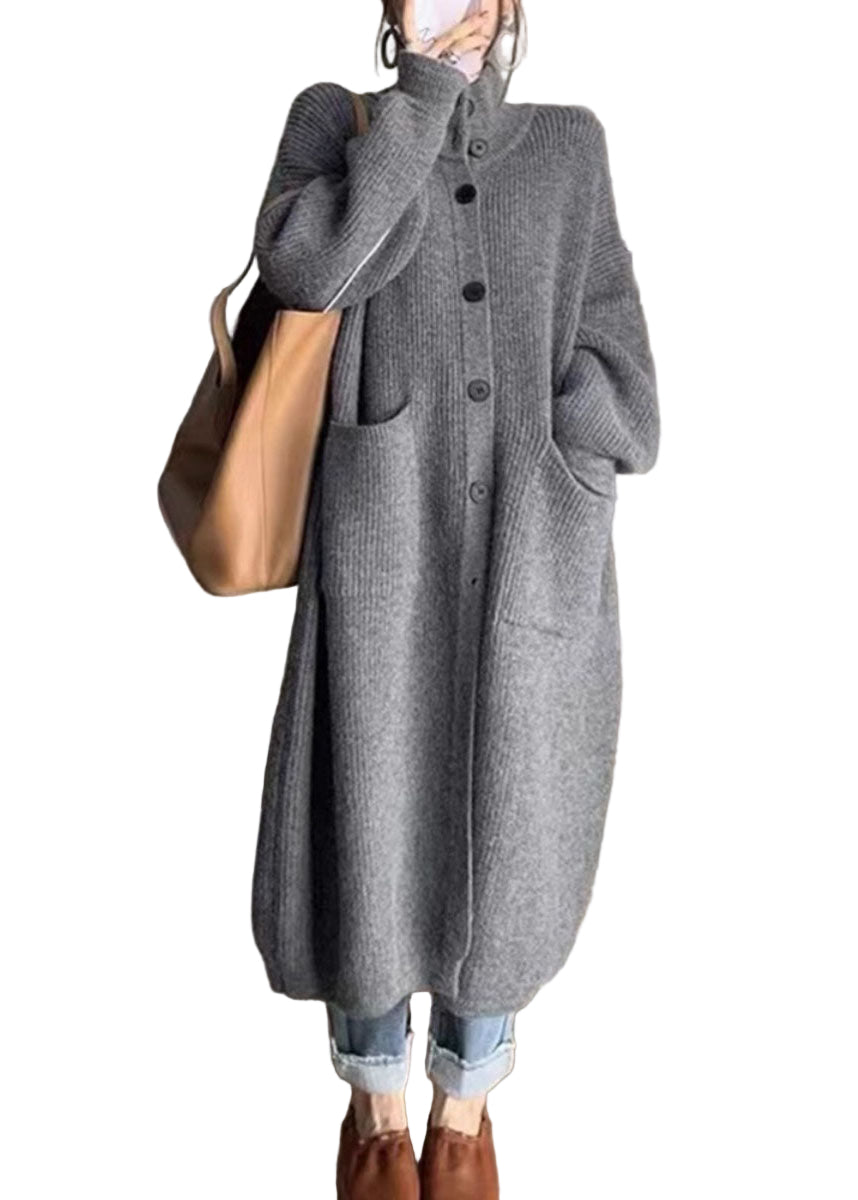 Dames Coltrui Met Knopen Lange Pasvorm Trendy Stijl 0