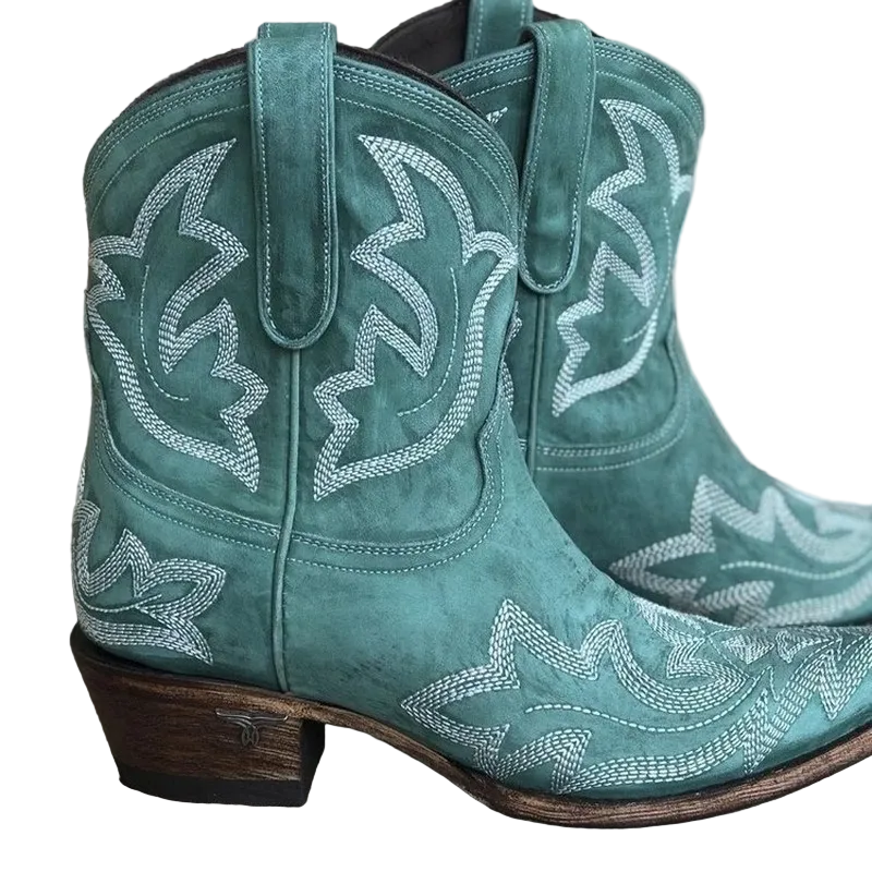 Dames Cowboy Enkellaarzen Met Borduursel 3