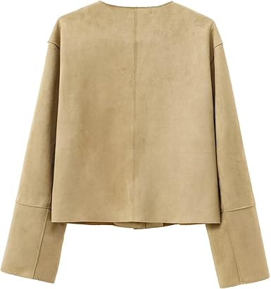 Dames Cropped Blazer Jacket Met Lange Mouwen 4