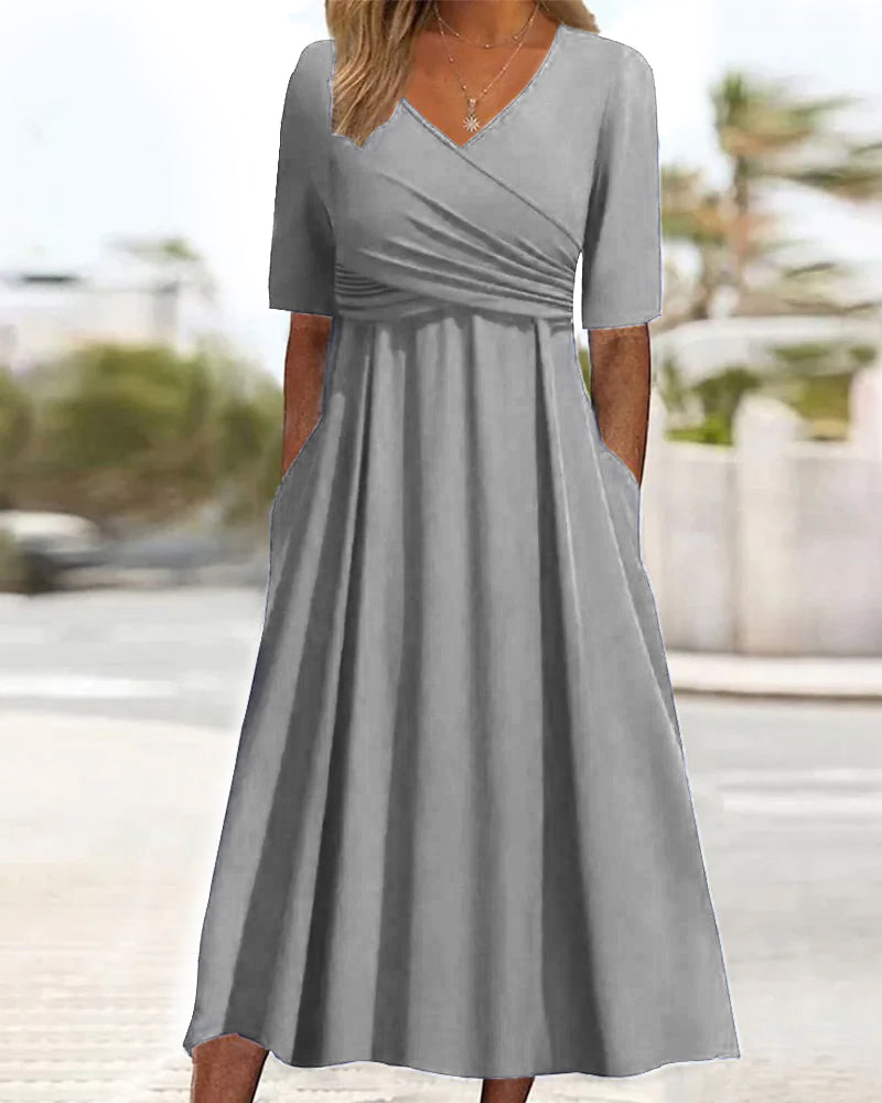 Dames Crossover Midikleid Met Moderne Raffinage 1