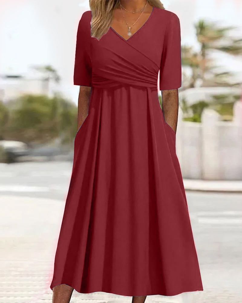 Dames Crossover Midikleid Met Moderne Raffinage 2