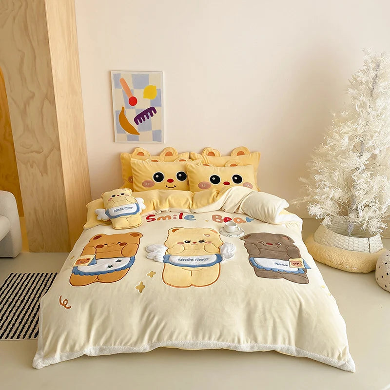 Dames Dekbedovertrekset Cartoon Zeemeermin Speels Design 6