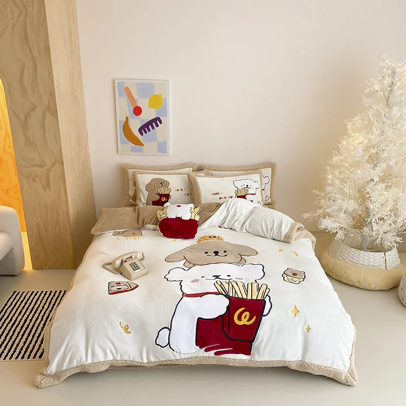 Dames Dekbedovertrekset Cartoon Zeemeermin Speels Design 7