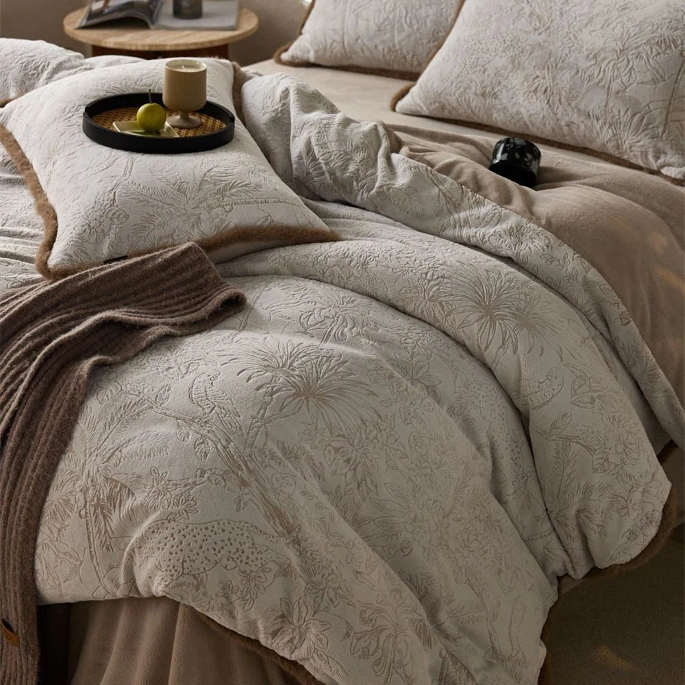 Dames Dekbedovertrekset Jacquard Met Biesafwerking 3