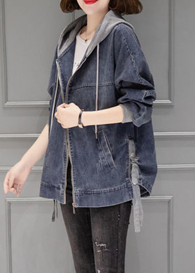 Dames Denim Jas met Capuchon en Trekkoord 4