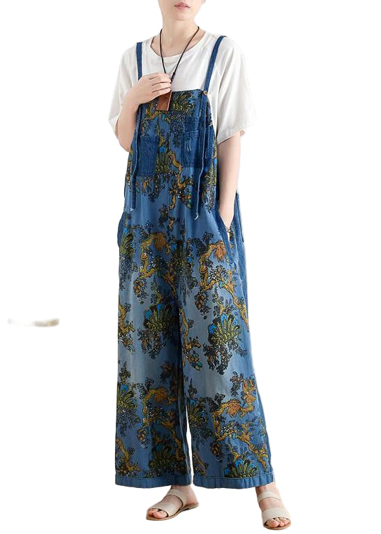 Dames Denim Overall Retro Etnische Stijl 1