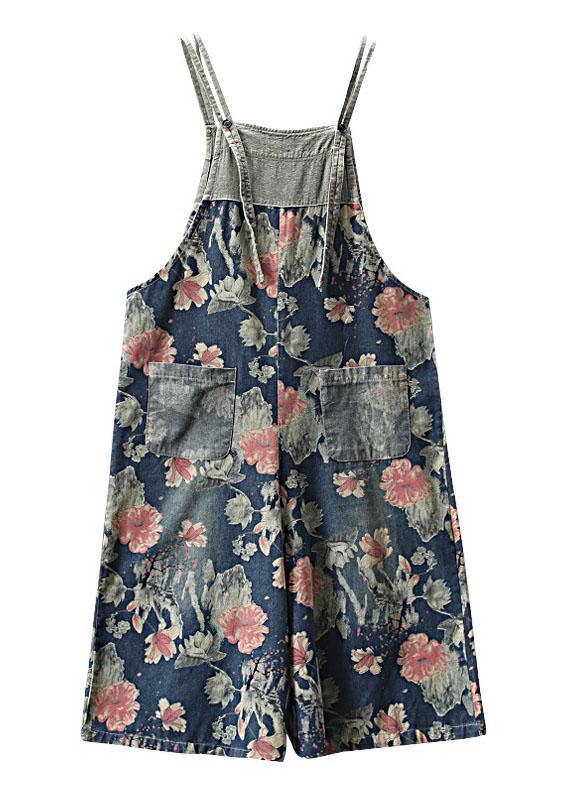 Dames Denim Romper Met Print en Zakjes 3
