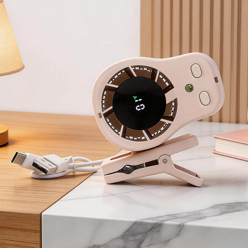 Dames Draagbare Clipventilator met LED-Display en USB Oplaadfunctie 5