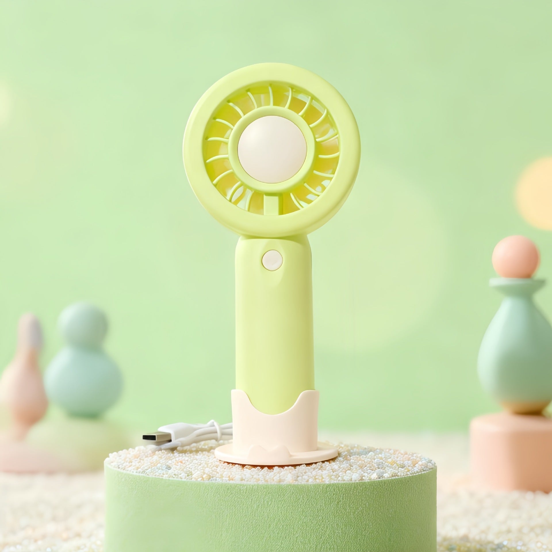 Dames Draagbare Handventilator USB Ergonomisch Ontwerp Met Meerdere Snelheden 5