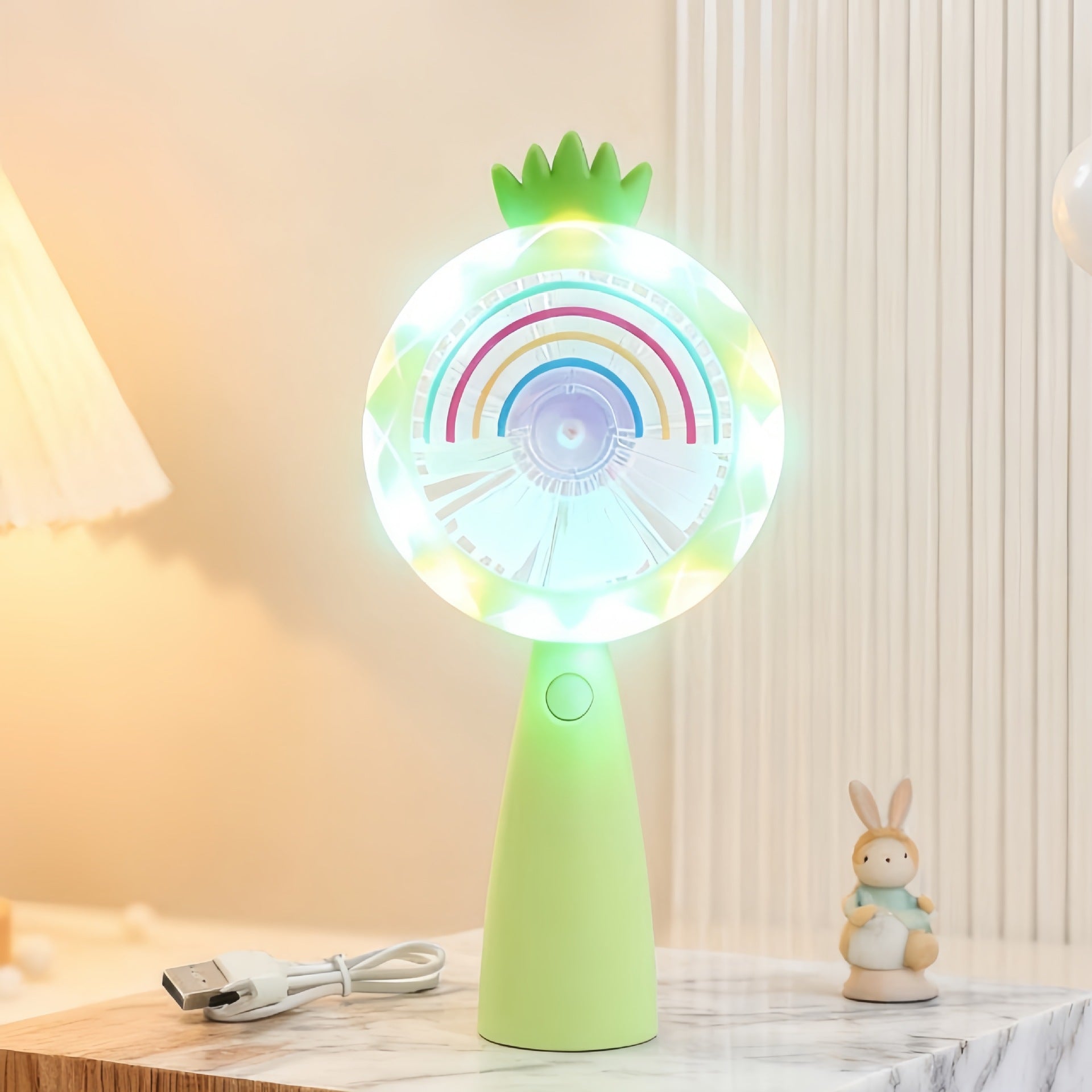 Dames Draagbare Handventilator met LED Verlichting en Meerdere Snelheidsinstellingen 4