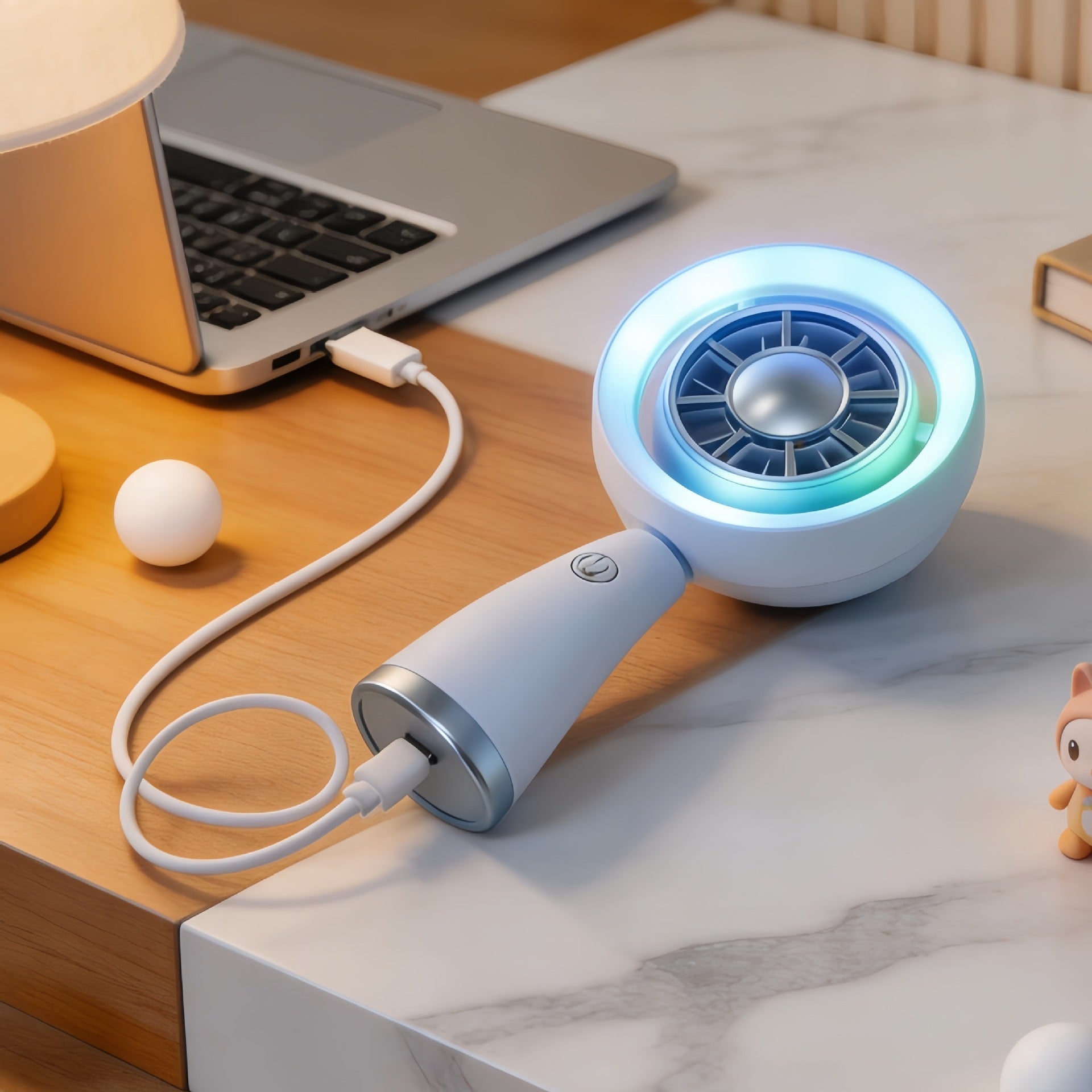 Dames Draagbare Handventilator met RGB-Verlichting Modern Design 2