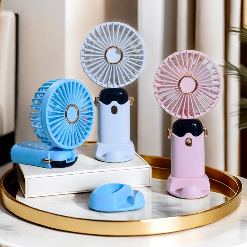 Dames Draagbare Handventilator met Sprayfunctie en USB-oplaadbaarheid 1
