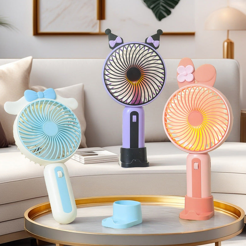 Dames Draagbare Handventilator met USB en LED Verlichting Schattig Design 1