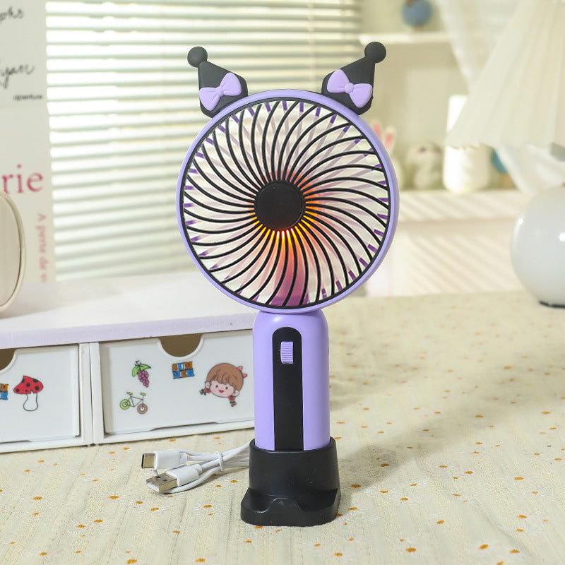 Dames Draagbare Handventilator met USB en LED Verlichting Schattig Design 10