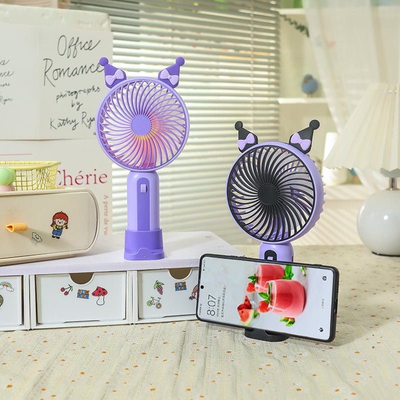 Dames Draagbare Handventilator met USB en LED Verlichting Schattig Design 2