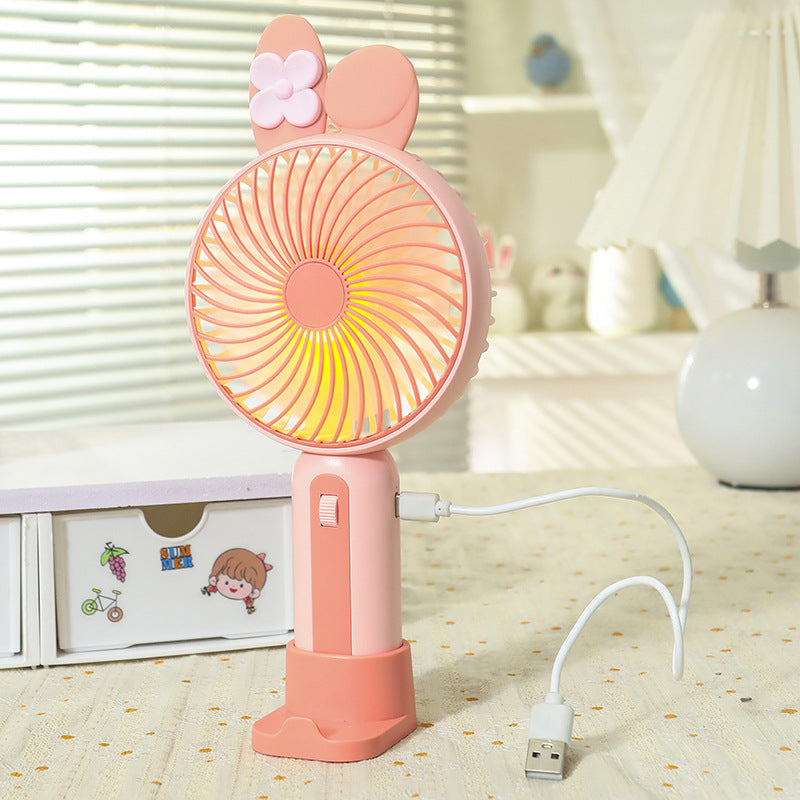 Dames Draagbare Handventilator met USB en LED Verlichting Schattig Design 5