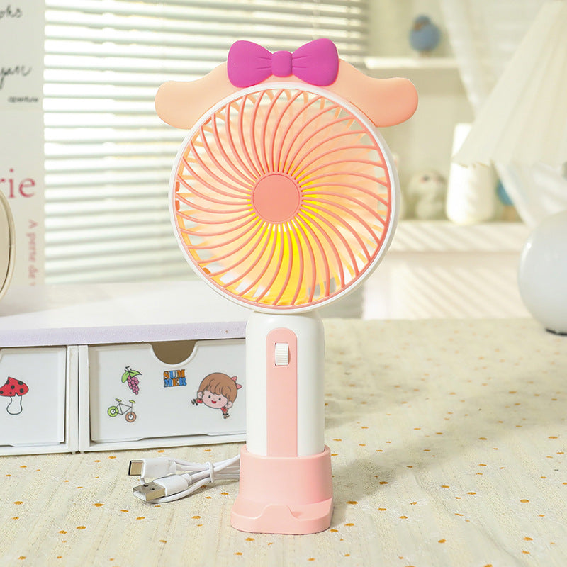 Dames Draagbare Handventilator met USB en LED Verlichting Schattig Design 6