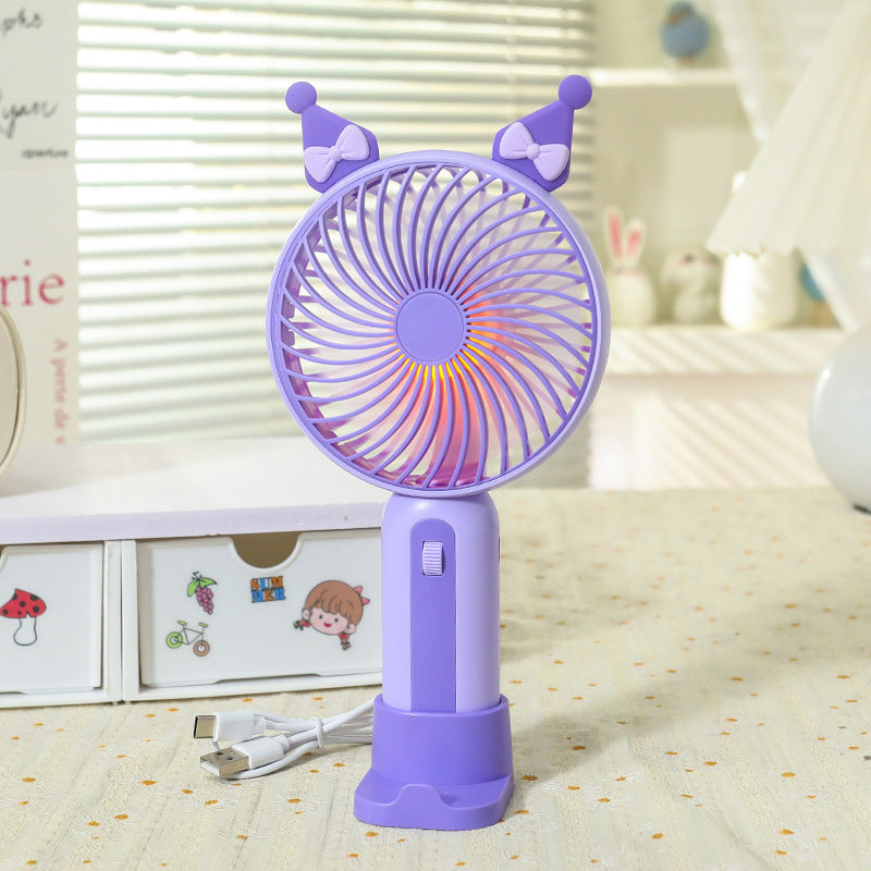Dames Draagbare Handventilator met USB en LED Verlichting Schattig Design 7