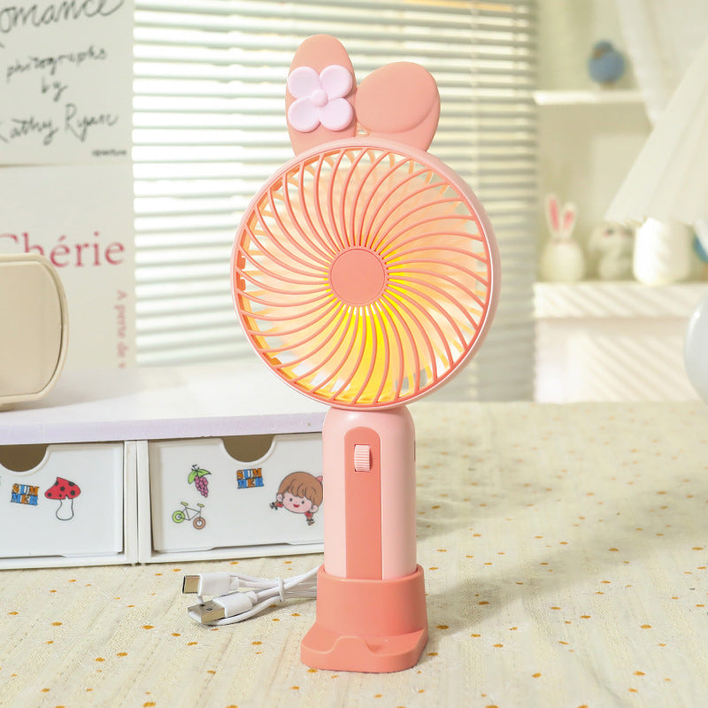 Dames Draagbare Handventilator met USB en LED Verlichting Schattig Design 8